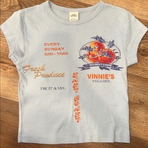 Urban Outfitters Light Blue Graphic Tee